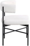 Rivage Dining Chairs - Elegant Linen Upholstered Stools with Matte Black Frame for Modern Homes