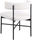 Rivage Dining Chairs - Elegant Linen Upholstered Stools with Matte Black Frame for Modern Homes