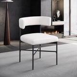 Rivage Dining Chairs - Elegant Linen Upholstered Stools with Matte Black Frame for Modern Homes