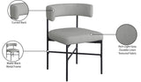 Rivage Dining Chairs - Elegant Linen Upholstered Stools with Matte Black Frame for Modern Homes