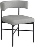 Rivage Dining Chairs - Elegant Linen Upholstered Stools with Matte Black Frame for Modern Homes