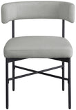 Rivage Dining Chairs - Elegant Linen Upholstered Stools with Matte Black Frame for Modern Homes