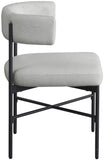 Rivage Dining Chairs - Elegant Linen Upholstered Stools with Matte Black Frame for Modern Homes