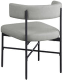 Rivage Dining Chairs - Elegant Linen Upholstered Stools with Matte Black Frame for Modern Homes