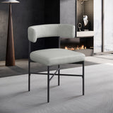 Rivage Dining Chairs - Elegant Linen Upholstered Stools with Matte Black Frame for Modern Homes