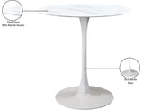 Tulip Contemporary Counter Height Table with Elegant Faux Marble Top for Stylish Small Spaces