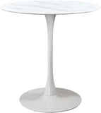 Tulip Contemporary Counter Height Table with Elegant Faux Marble Top for Stylish Small Spaces