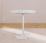 Tulip Contemporary Counter Height Table with Elegant Faux Marble Top for Stylish Small Spaces