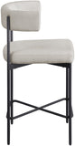 Rivage Stool Set of 2 - Elegant Linen Upholstered Bar Stools with Matte Black Metal Frame Comfort