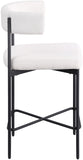 Rivage Stool Set of 2 - Elegant Linen Upholstered Bar Stools with Matte Black Metal Frame Comfort