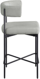 Rivage Stool Set of 2 - Elegant Linen Upholstered Bar Stools with Matte Black Metal Frame Comfort