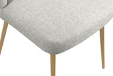 Eleanor Linen Textured Dining Chair Set - Elegant Wing-Back Design with Gold Legs for Modern Spaces