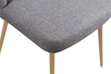 Eleanor Linen Textured Dining Chair Set - Elegant Wing-Back Design with Gold Legs for Modern Spaces