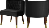 Perry Contemporary Dining Chair Set of 2 - Plush Comfort with Elegant Button Tufting & Gold Accents