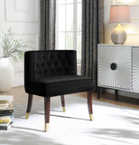 Perry Contemporary Dining Chair Set of 2 - Plush Comfort with Elegant Button Tufting & Gold Accents