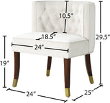 Perry Contemporary Dining Chair Set of 2 - Plush Comfort with Elegant Button Tufting & Gold Accents