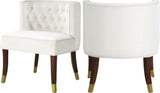 Perry Contemporary Dining Chair Set of 2 - Plush Comfort with Elegant Button Tufting & Gold Accents