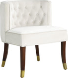 Perry Contemporary Dining Chair Set of 2 - Plush Comfort with Elegant Button Tufting & Gold Accents