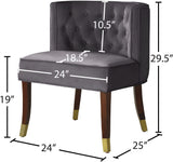 Perry Contemporary Dining Chair Set of 2 - Plush Comfort with Elegant Button Tufting & Gold Accents