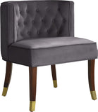 Perry Contemporary Dining Chair Set of 2 - Plush Comfort with Elegant Button Tufting & Gold Accents