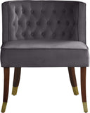 Perry Contemporary Dining Chair Set of 2 - Plush Comfort with Elegant Button Tufting & Gold Accents