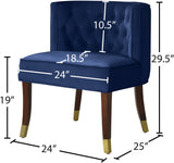 Perry Contemporary Dining Chair Set of 2 - Plush Comfort with Elegant Button Tufting & Gold Accents