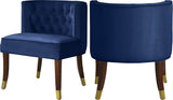 Perry Contemporary Dining Chair Set of 2 - Plush Comfort with Elegant Button Tufting & Gold Accents