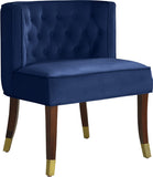 Perry Contemporary Dining Chair Set of 2 - Plush Comfort with Elegant Button Tufting & Gold Accents