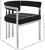 Marcello Dining Chair Set of 2 - Contemporary Velvet Seating with Durable Chrome Frame for Modern Homes