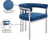 Marcello Dining Chair Set of 2 - Contemporary Velvet Seating with Durable Chrome Frame for Modern Homes