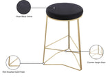 Tres Velvet Contemporary Counter Stool - Elegant Design with Plush Comfort and Gold Metal Legs