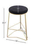 Tres Velvet Contemporary Counter Stool - Elegant Design with Plush Comfort and Gold Metal Legs