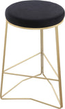 Tres Velvet Contemporary Counter Stool - Elegant Design with Plush Comfort and Gold Metal Legs
