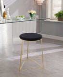 Tres Velvet Contemporary Counter Stool - Elegant Design with Plush Comfort and Gold Metal Legs