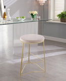 Tres Velvet Contemporary Counter Stool - Elegant Design with Plush Comfort and Gold Metal Legs