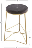 Tres Velvet Contemporary Counter Stool - Elegant Design with Plush Comfort and Gold Metal Legs