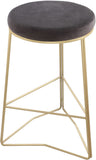 Tres Velvet Contemporary Counter Stool - Elegant Design with Plush Comfort and Gold Metal Legs