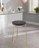 Tres Velvet Contemporary Counter Stool - Elegant Design with Plush Comfort and Gold Metal Legs
