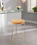 Tres Velvet Contemporary Counter Stool - Elegant Design with Plush Comfort and Gold Metal Legs