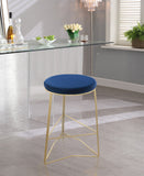Tres Velvet Contemporary Counter Stool - Elegant Design with Plush Comfort and Gold Metal Legs