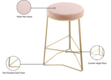 Tres Velvet Contemporary Counter Stool - Elegant Design with Plush Comfort and Gold Metal Legs