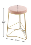 Tres Velvet Contemporary Counter Stool - Elegant Design with Plush Comfort and Gold Metal Legs