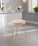 Tres Velvet Contemporary Counter Stool - Elegant Design with Plush Comfort and Gold Metal Legs