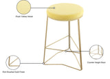 Tres Velvet Contemporary Counter Stool - Elegant Design with Plush Comfort and Gold Metal Legs