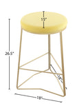 Tres Velvet Contemporary Counter Stool - Elegant Design with Plush Comfort and Gold Metal Legs