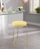 Tres Velvet Contemporary Counter Stool - Elegant Design with Plush Comfort and Gold Metal Legs
