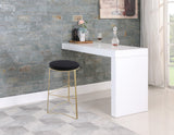 Tres Velvet Bar Stool - Elegant Black Upholstery with Brushed Gold Legs for Contemporary Style