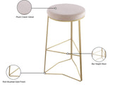 Tres Velvet Bar Stool - Elegant Black Upholstery with Brushed Gold Legs for Contemporary Style