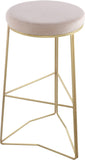 Tres Velvet Bar Stool - Elegant Black Upholstery with Brushed Gold Legs for Contemporary Style
