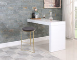 Tres Velvet Bar Stool - Elegant Black Upholstery with Brushed Gold Legs for Contemporary Style